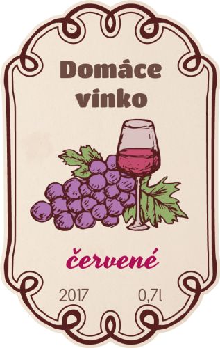 domáce víno etiketa samolepka 039m